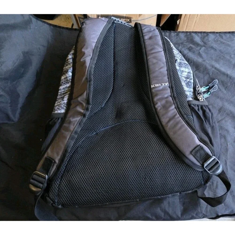 Kelty Built Black Gray Backpack Book Bag Padded Molle Rings
